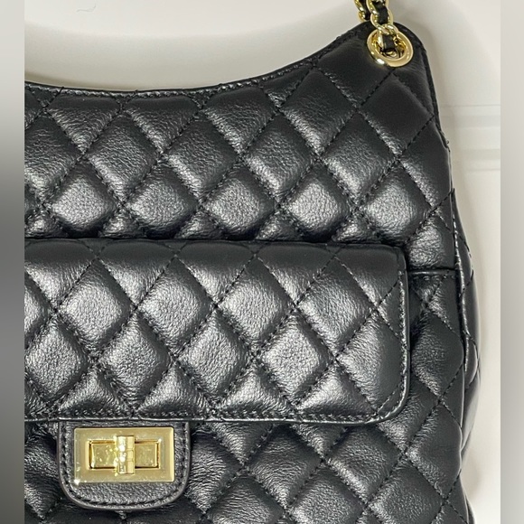 Black Diamond Quilt Handbag - Top Grain Cowhide leather - Picture 4 of 15